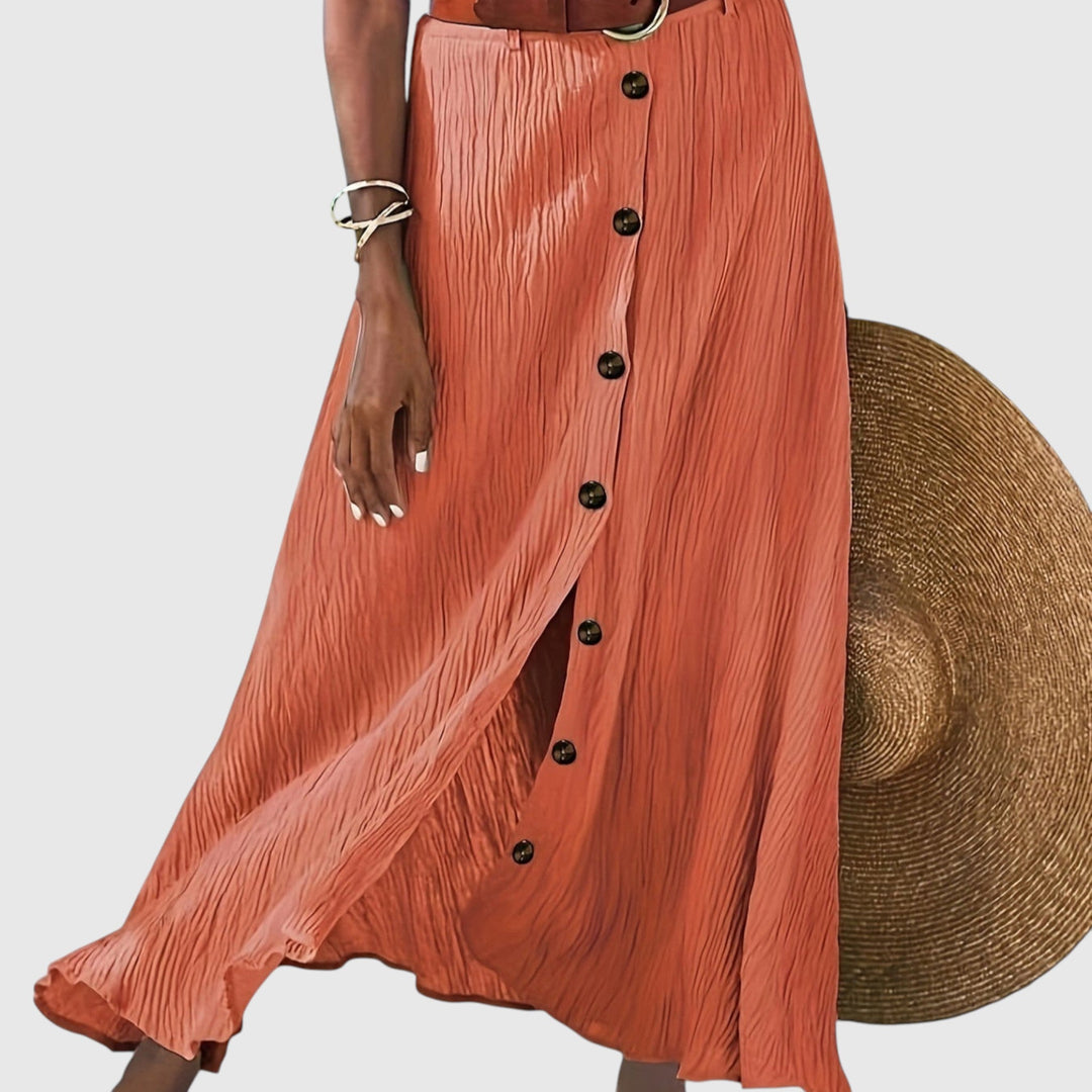 Ημιδιαφανής μίντι φούστα με σκίσιμο