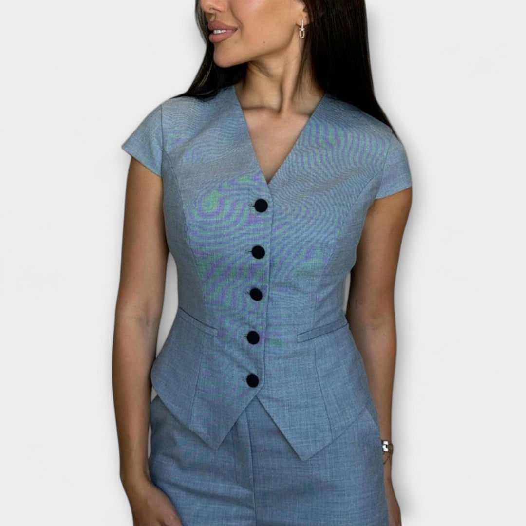 Ιβυ - Στυλάτο Σετ Τοπ με V-Λαιμό και Παντελόνι