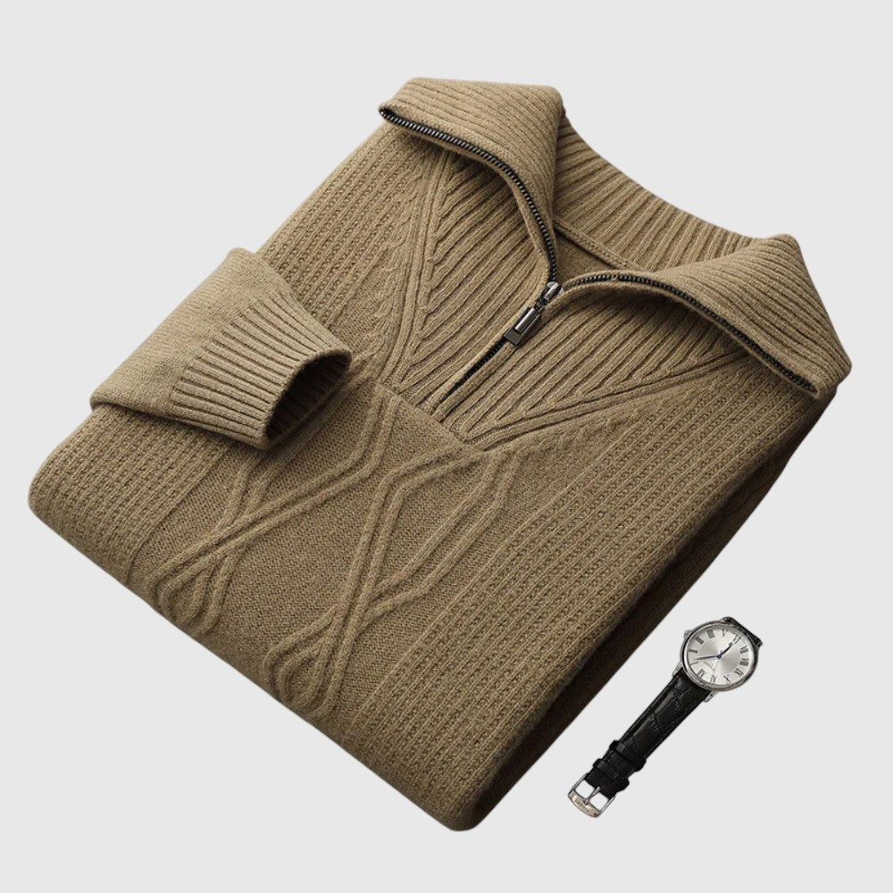 Λιμπουσέ - Πουλόβερ με φερμουάρ Taranto από μαλλί μερινός