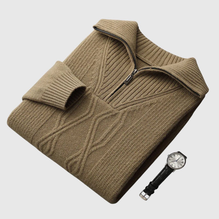 Λιμπουσέ - Πουλόβερ με φερμουάρ Taranto από μαλλί μερινός