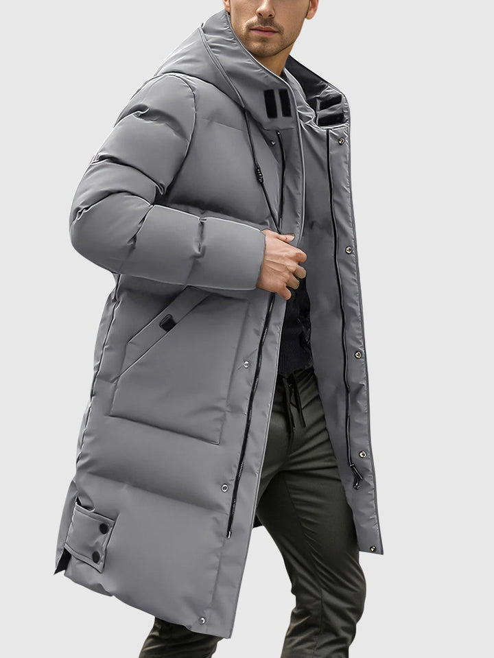 Γιαν – Πουπουλένιο μακρύ παλτό με κουκούλα