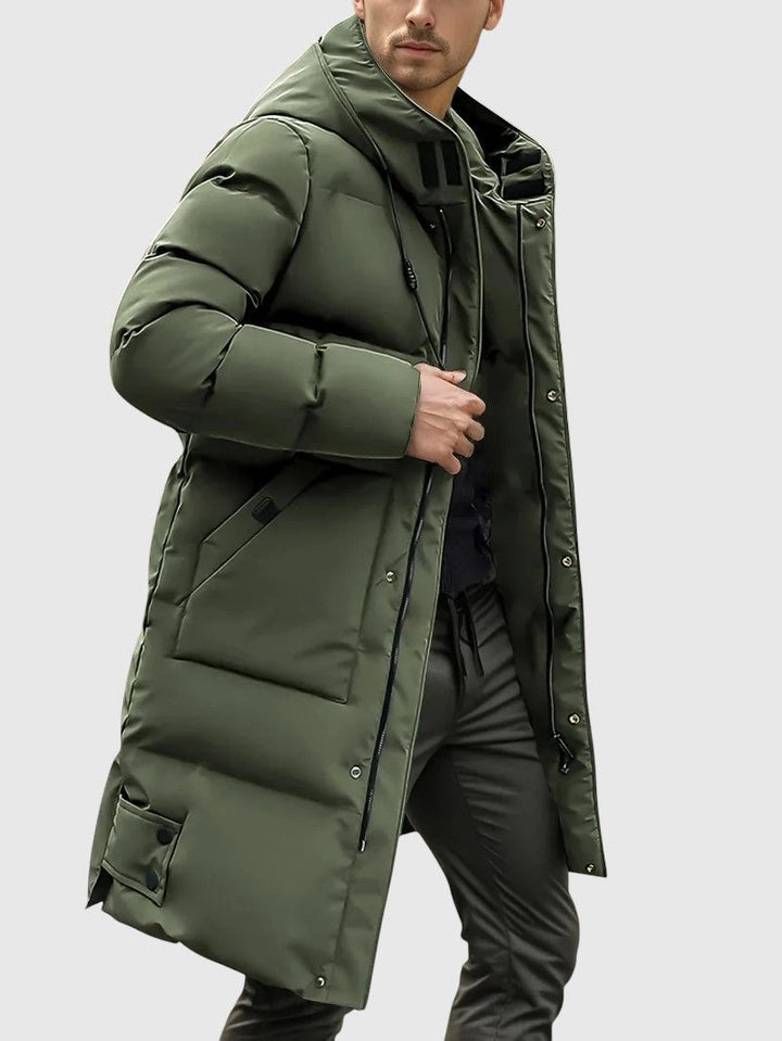 Γιαν – Πουπουλένιο μακρύ παλτό με κουκούλα