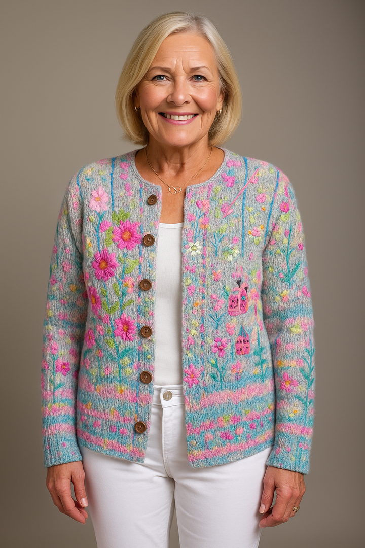 Λένα | Κομψό γιλέκο με λουλουδάτο σχέδιο