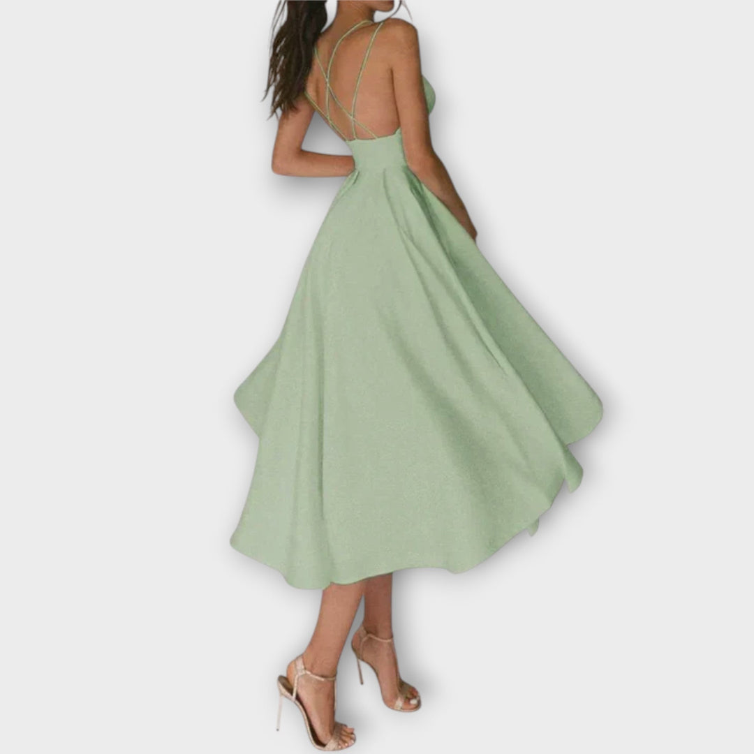 Ailana - Γυναικείο Φόρεμα με Βαθύ V-ντεκολτέ