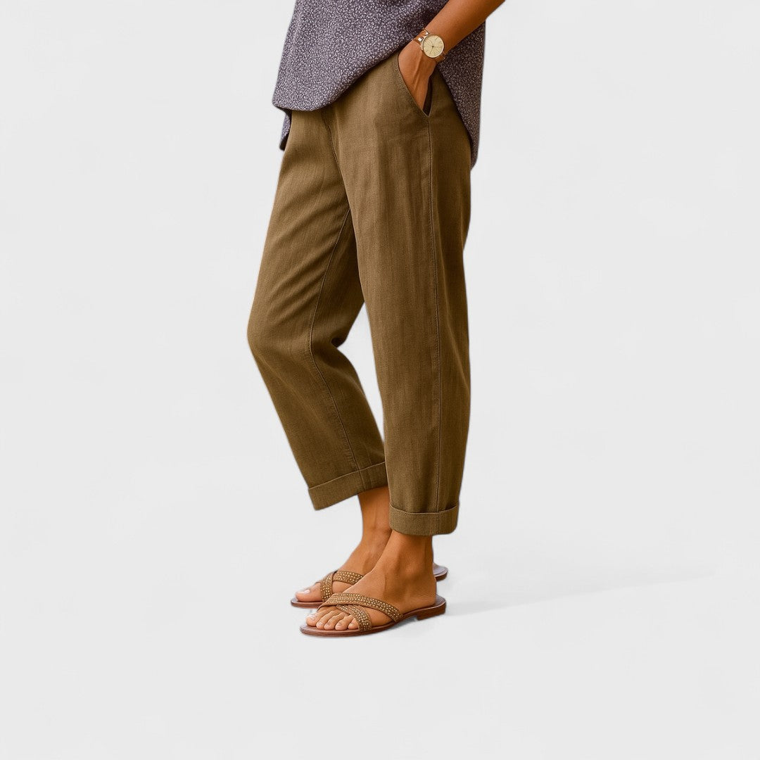 Οтýлие - Καλοκαιρινά παντελόνια από λινό και βαμβάκι