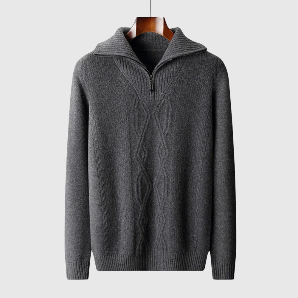 Λιμπουσέ - Πουλόβερ με φερμουάρ Taranto από μαλλί μερινός