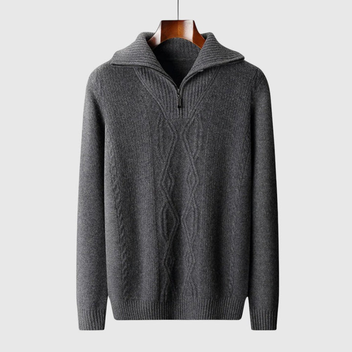 Λιμπουσέ - Πουλόβερ με φερμουάρ Taranto από μαλλί μερινός