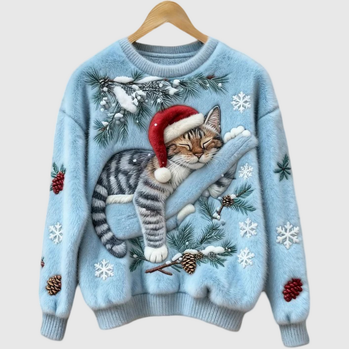 Olivia™ | Μαλακή Μπλούζα με Τεμπέλη Γάτα