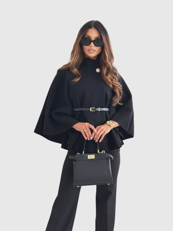 LEA - Στυλάτο μπουφάν με πεταλούδες μανίκια και ζώνη