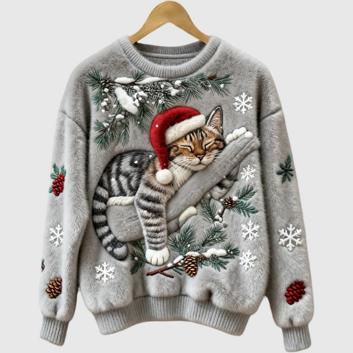 Olivia™ | Μαλακή Μπλούζα με Τεμπέλη Γάτα