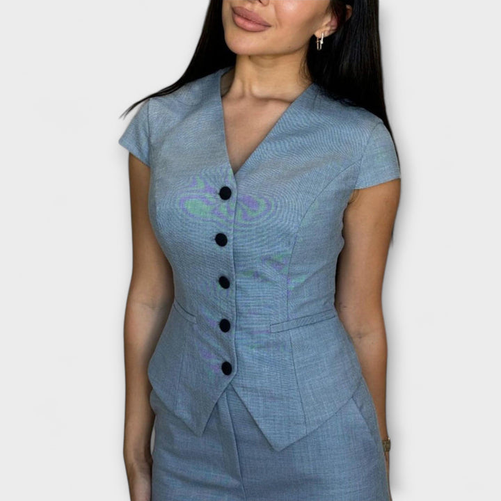 Ιβυ - Στυλάτο Σετ Τοπ με V-Λαιμό και Παντελόνι