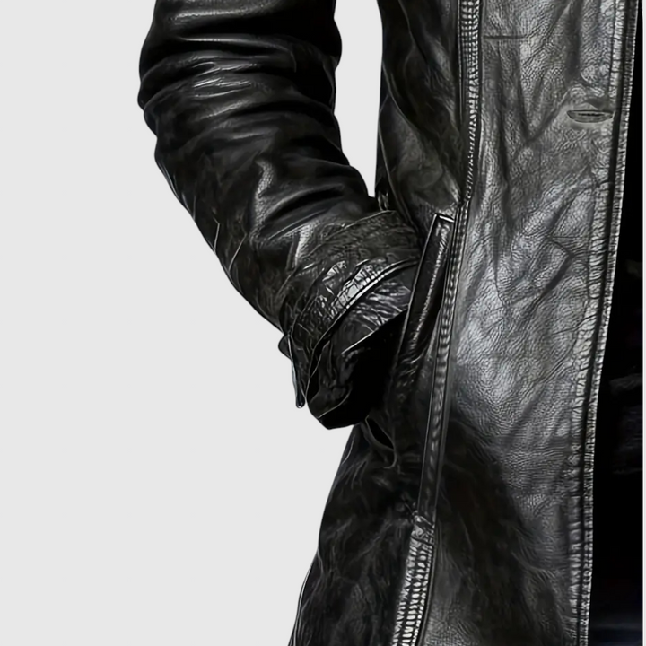 Αδελίνα - Δερμάτινο παλτό από ιταλικό δέρμα με κουμπιά