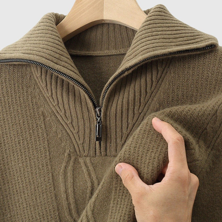 Λιμπουσέ - Πουλόβερ με φερμουάρ Taranto από μαλλί μερινός