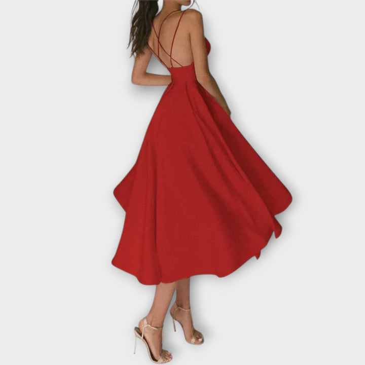 Ailana - Γυναικείο Φόρεμα με Βαθύ V-ντεκολτέ