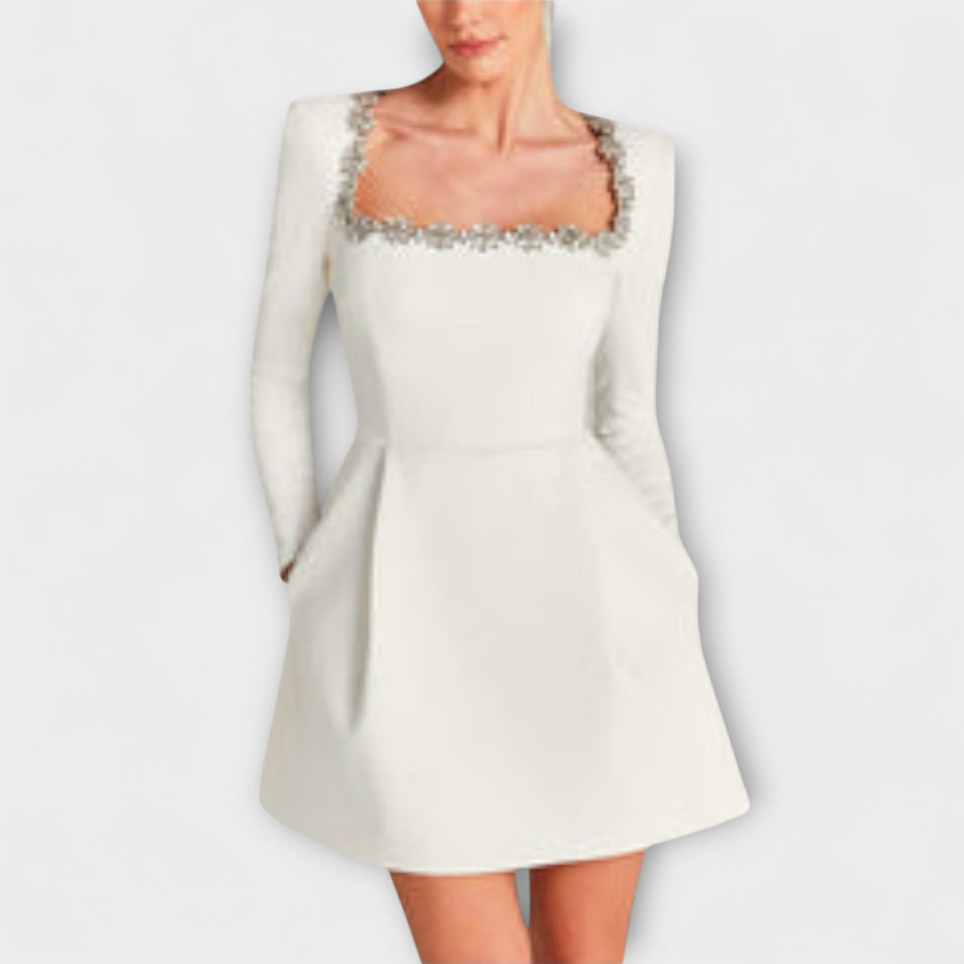 Wren - Μίνι Φόρεμα Βελούδο με Διακοσμητικά Κοσμήματα