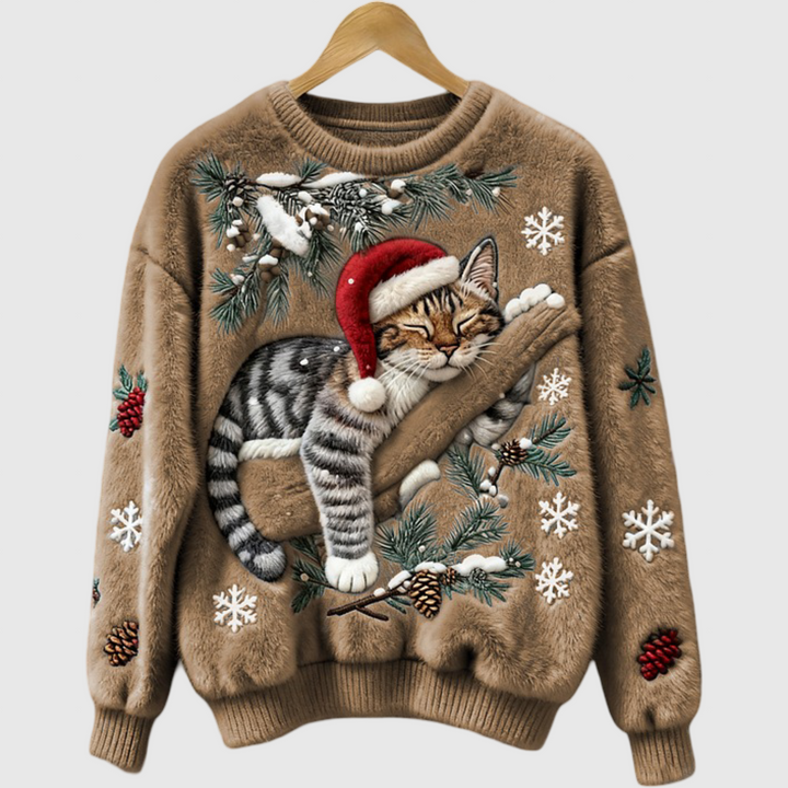 Olivia™ | Μαλακή Μπλούζα με Τεμπέλη Γάτα