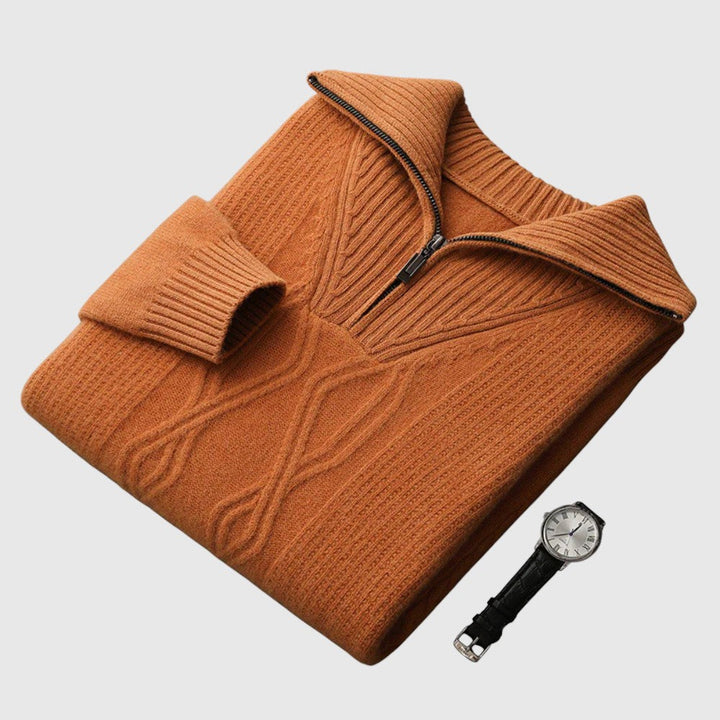 Λιμπουσέ - Πουλόβερ με φερμουάρ Taranto από μαλλί μερινός