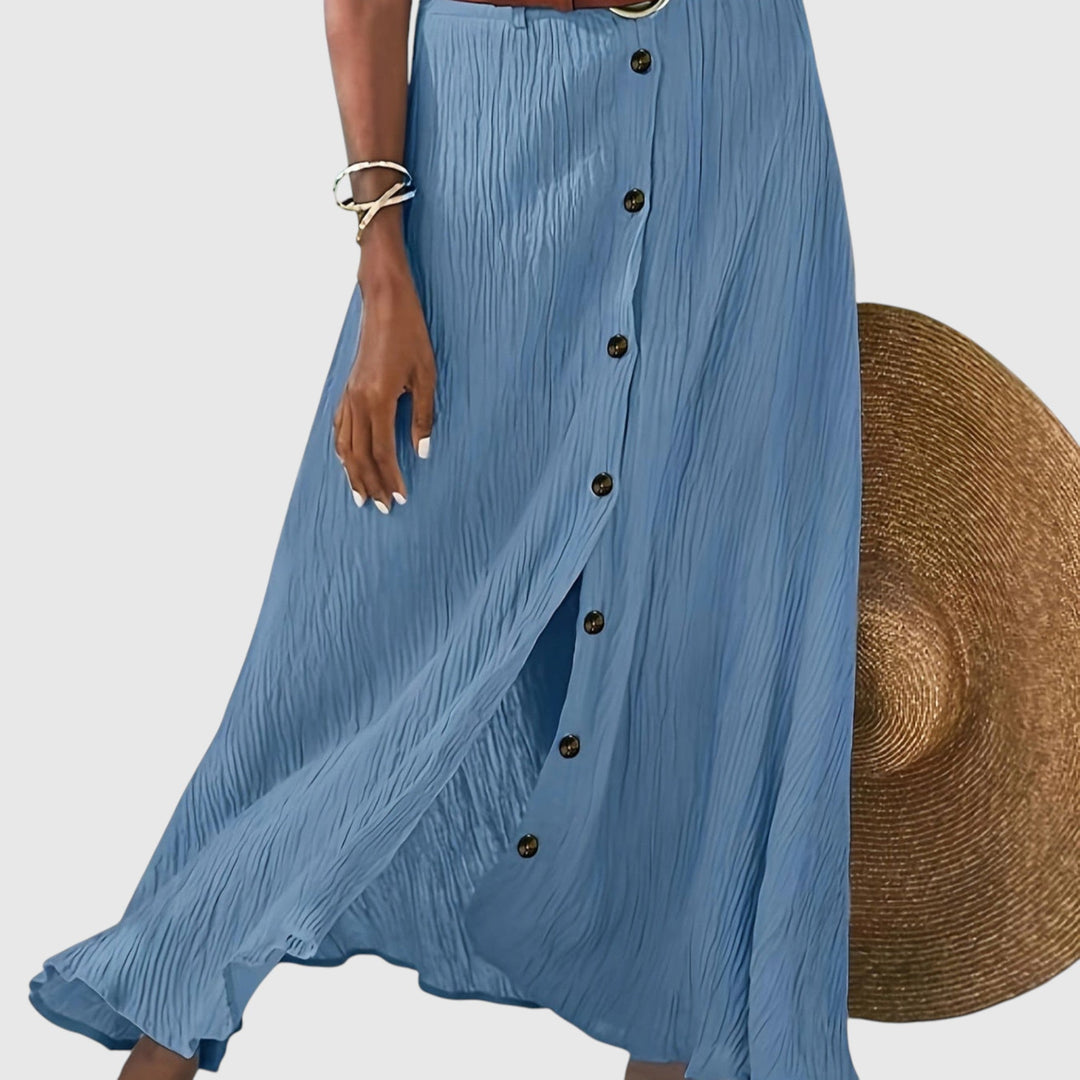 Ημιδιαφανής μίντι φούστα με σκίσιμο