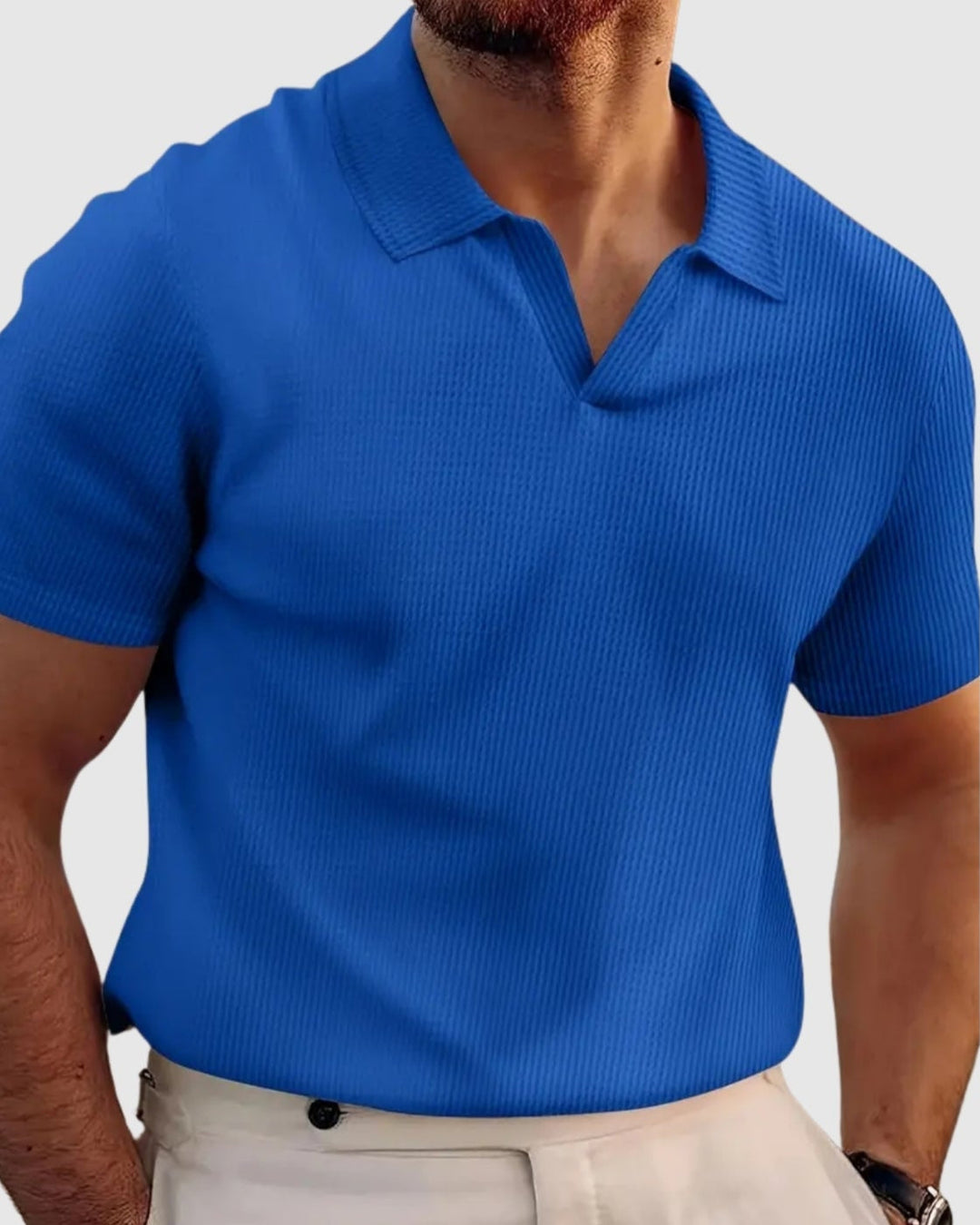 Λιμπουσέ – Ριμπάνα μπλούζα με V-λαιμόκοψη