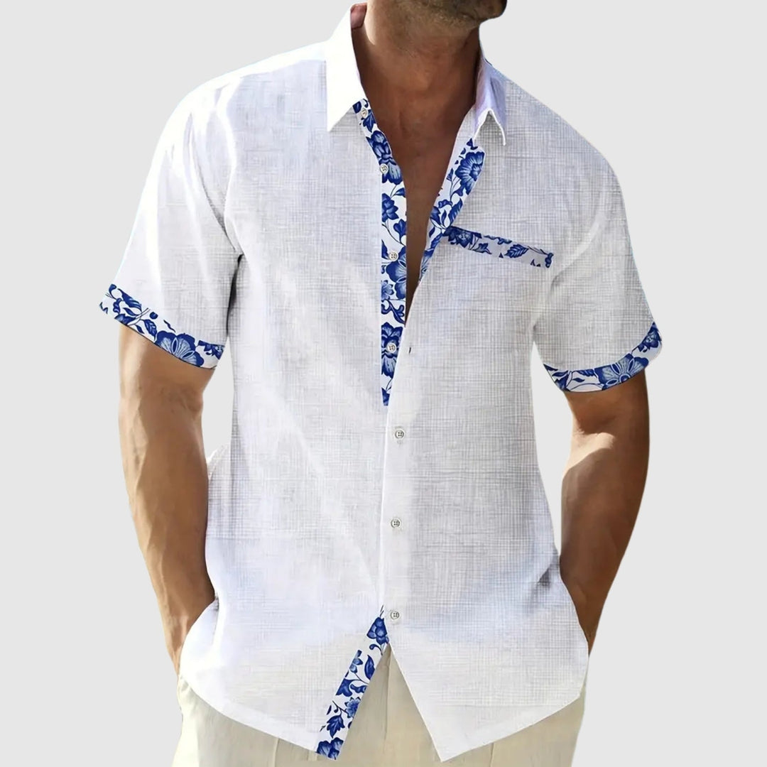 Λιμπουσέ – Πουκάμισο με κοντά μανίκια και αντίθετες λεπτομέρειες