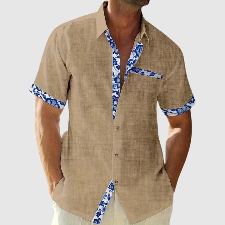 Λιμπουσέ – Πουκάμισο με κοντά μανίκια και αντίθετες λεπτομέρειες