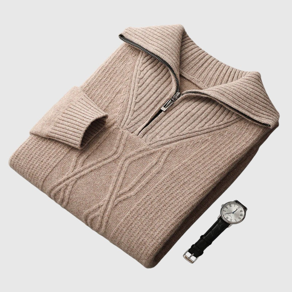 Λιμπουσέ - Πουλόβερ με φερμουάρ Taranto από μαλλί μερινός