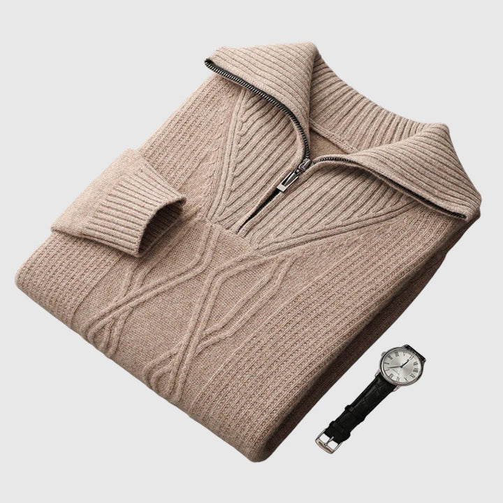 Λιμπουσέ - Πουλόβερ με φερμουάρ Taranto από μαλλί μερινός