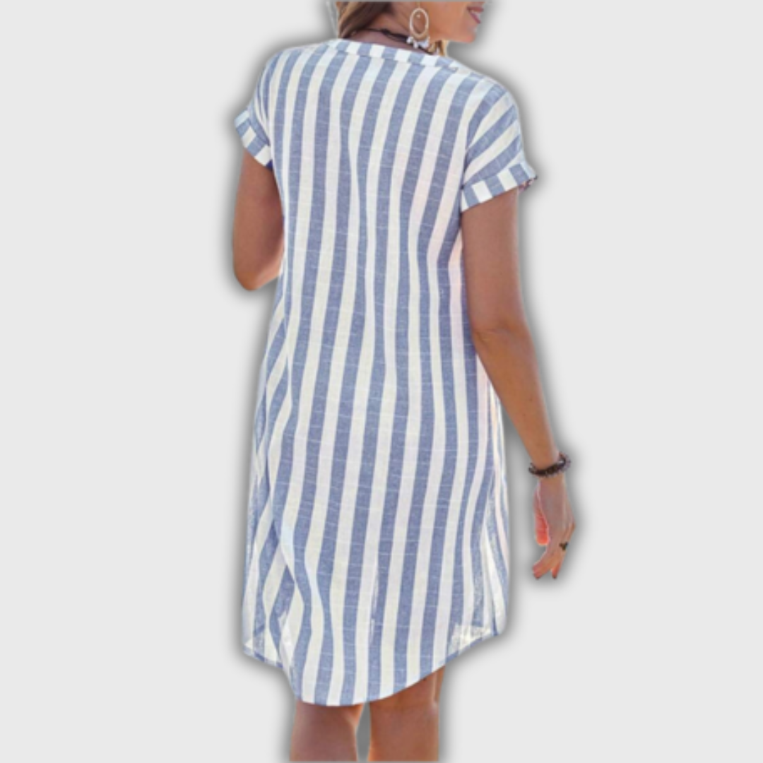 Λουίζα – Ριγέ Μίντι Φόρεμα