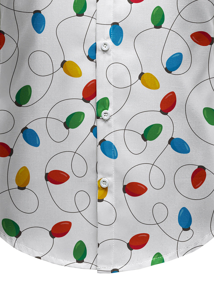 Herre Jul Langærmet Xmas Fairy Lights Skjorte