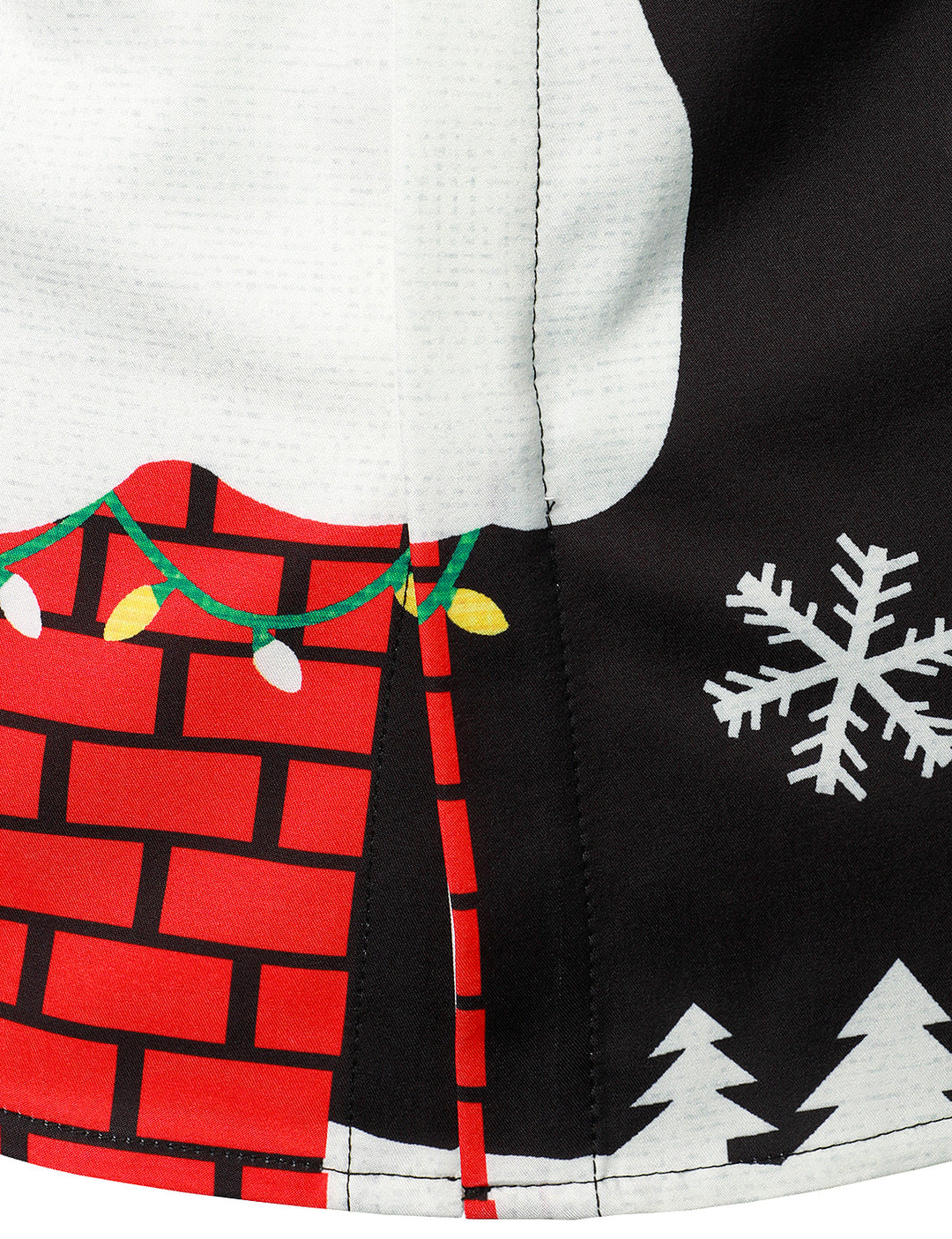Ανδρικό Χριστουγεννιάτικο Κουμπωτό Μαύρο Διασκεδαστικό Μπλουζάκι Μακρυμάνικο