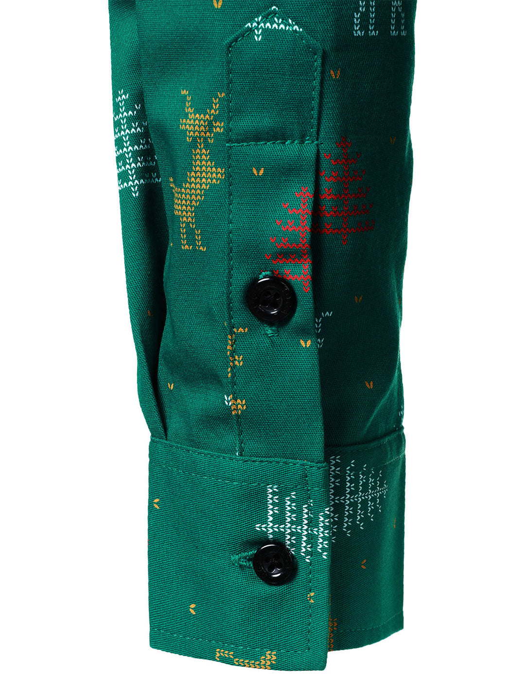 Ανδρικό Χριστουγεννιάτικο Δέντρο Ελάφου Τύπωμα Αεριζόμενο Πράσινο Μακρυμάνικο Πουκάμισο