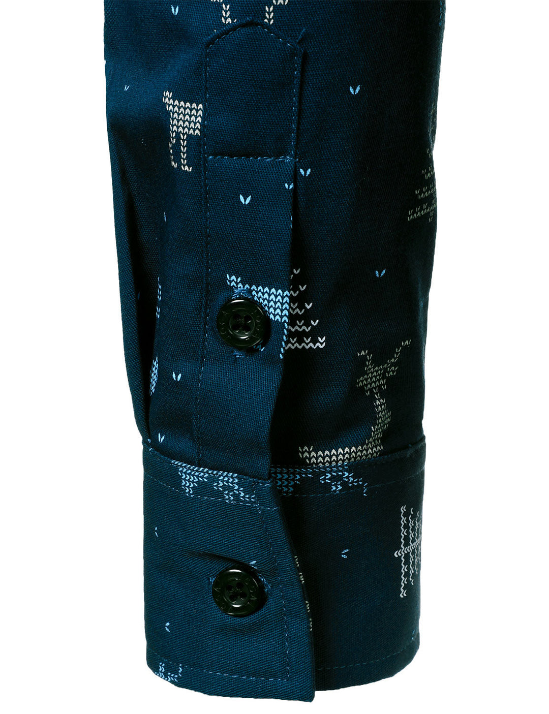 Ανδρικό Χριστουγεννιάτικο Δέντρο Ελάφου Εκτύπωση Αδιάβροχο Ναυτικό Μπλε Μακρυμάνικο Πουκάμισο