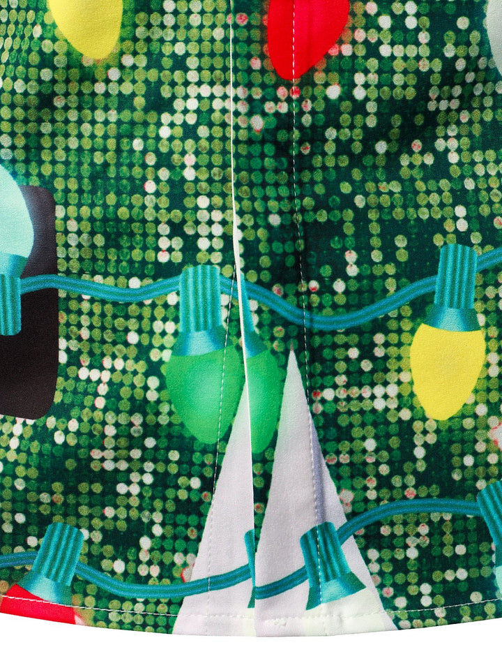 Ανδρική Χριστουγεννιάτικη Διασκεδαστική Ενδυμασία Χριστουγεννιάτικο Θέμα Κορυφή Διακοπές Πράσινο Κουμπί Μακρυμάνικη Πουκάμισο