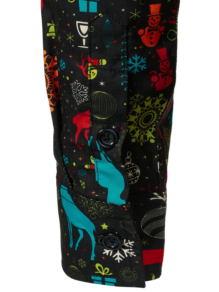 Ανδρικό Διασκεδαστικό Χριστουγεννιάτικο Ρούντολφ Χιονονιφάδα Μακρυμάνικη Μπλούζα