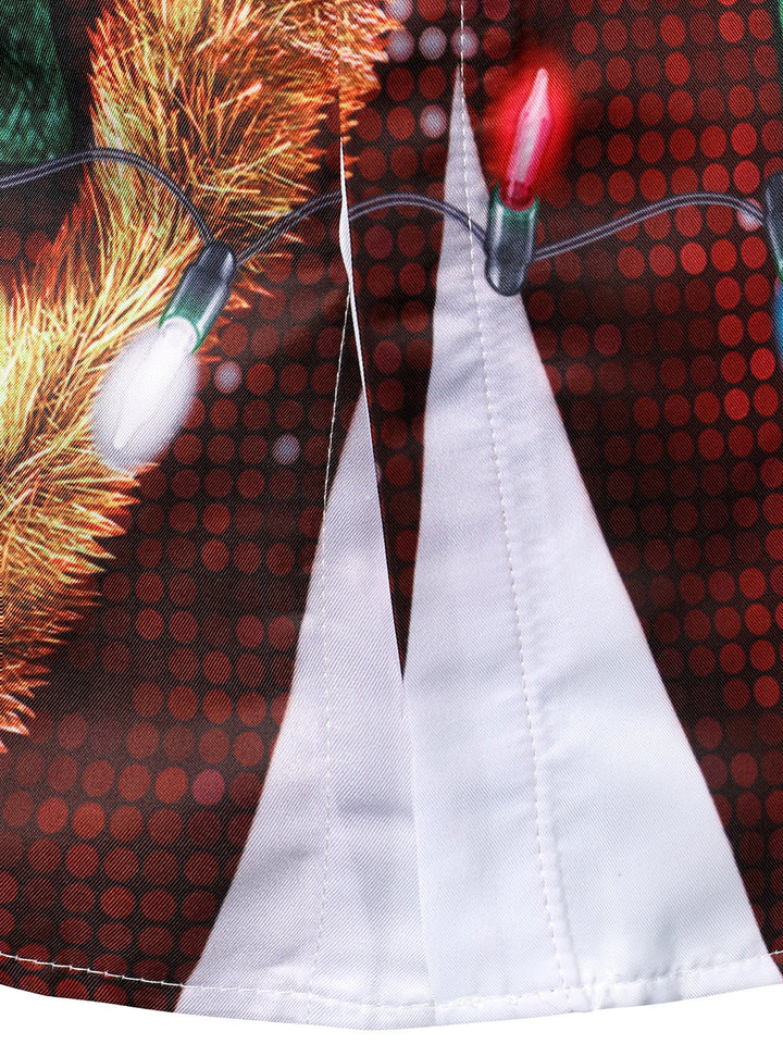 Ανδρικό Χριστουγεννιάτικο αστείο θεματικό πουκάμισο με κουμπιά και μακριά μανίκια