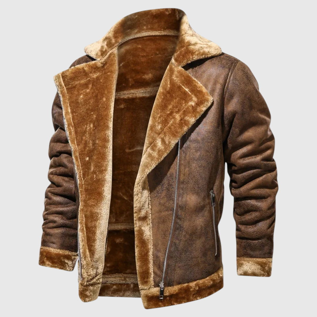 Νικολάι - Δερμάτινο μπουφάν με πούπουλα