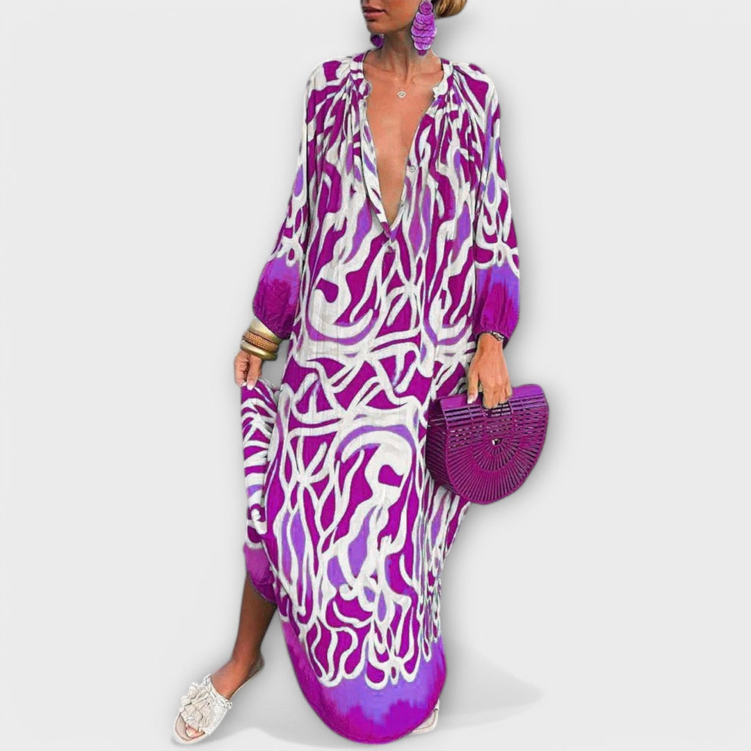 Άλις - Μποέμ Μακρύ Φόρεμα με Μακριά Μανίκια