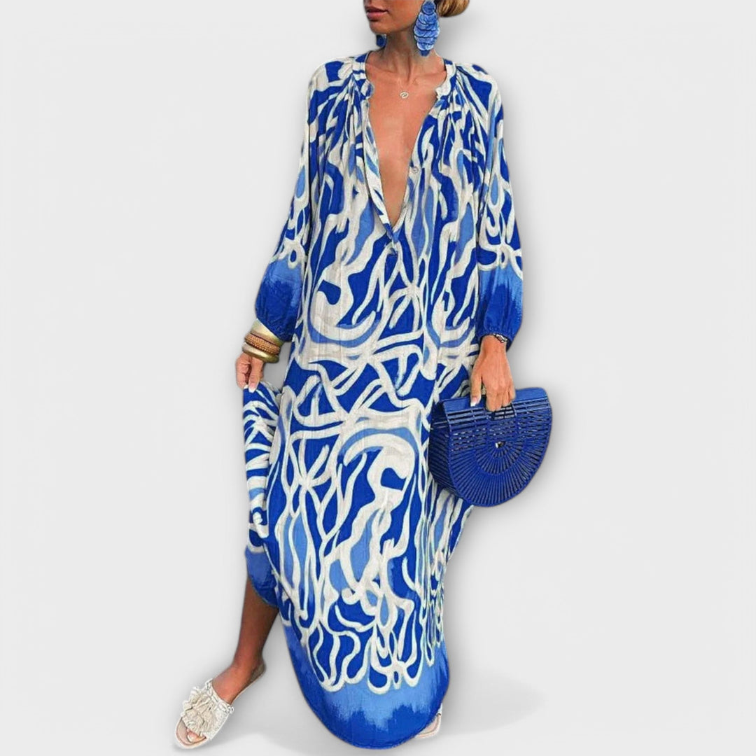 Άλις - Μποέμ Μακρύ Φόρεμα με Μακριά Μανίκια