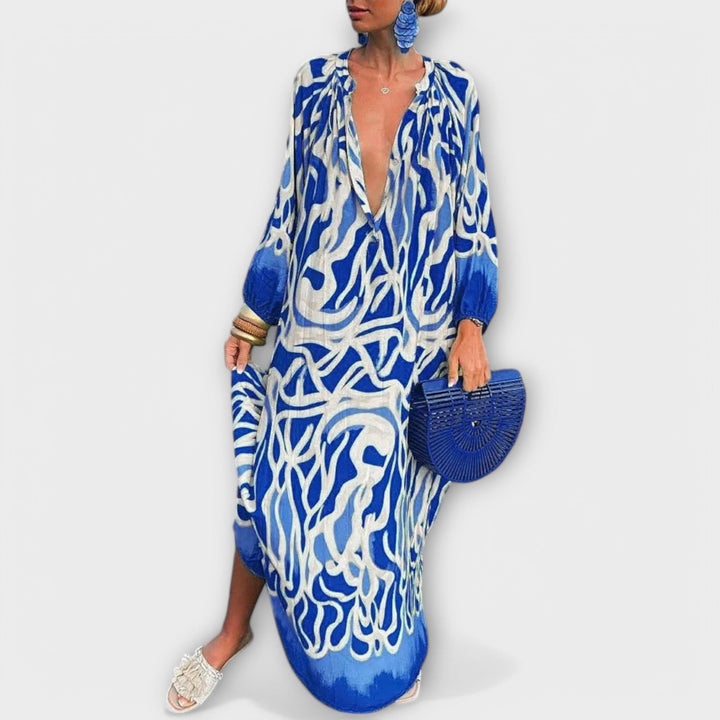 Άλις - Μποέμ Μακρύ Φόρεμα με Μακριά Μανίκια