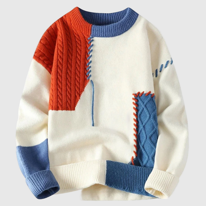 Γιόρνταν – Πλεκτό πουλόβερ με patchwork