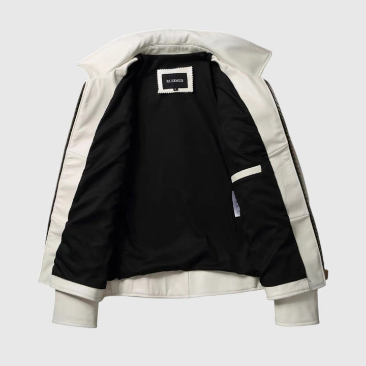 Γιάννης-Δερμάτινο μπουφάν με εφαρμοστό σιλουέτα