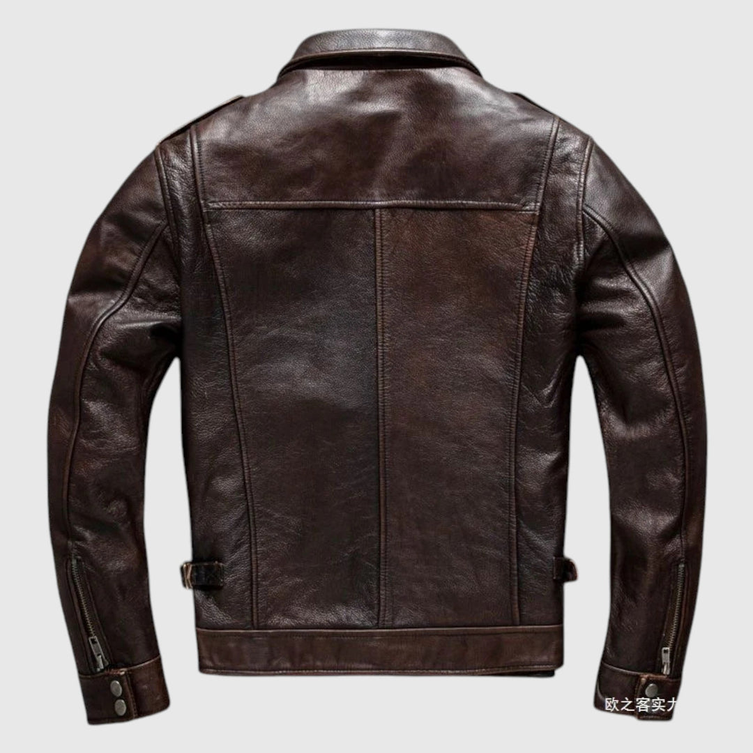 Τόδορ - Δερμάτινο μπουφάν με τσέπες