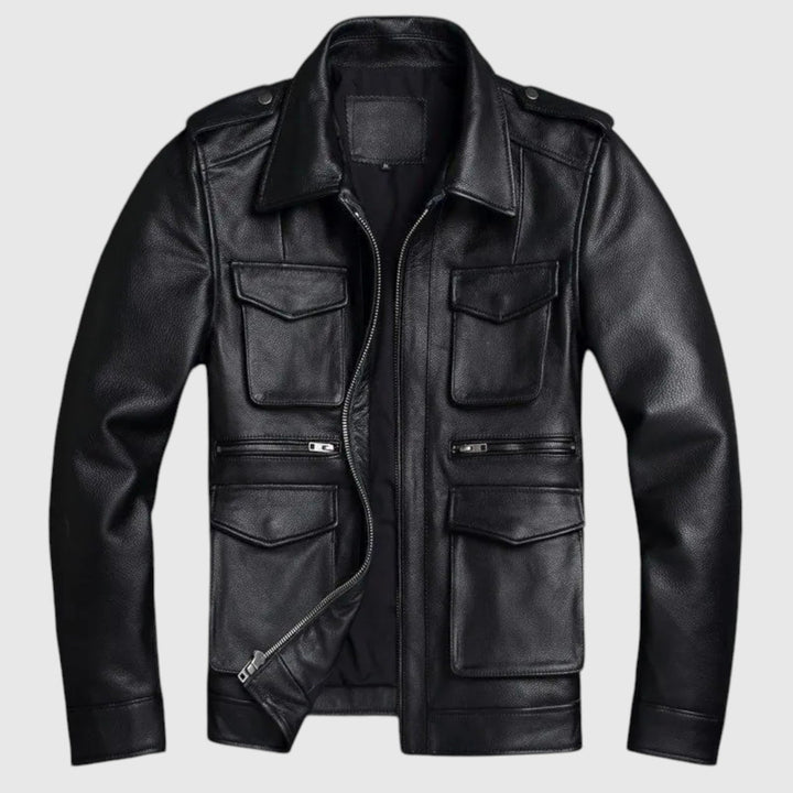 Τόδορ - Δερμάτινο μπουφάν με τσέπες