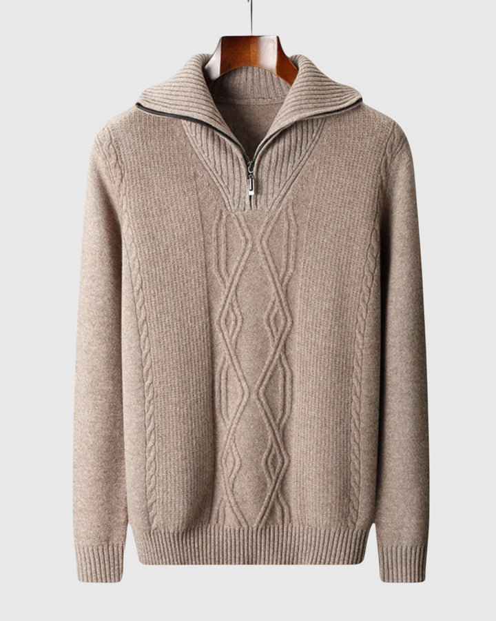 Λιμπουσέ - Πουλόβερ με φερμουάρ Taranto από μαλλί μερινός