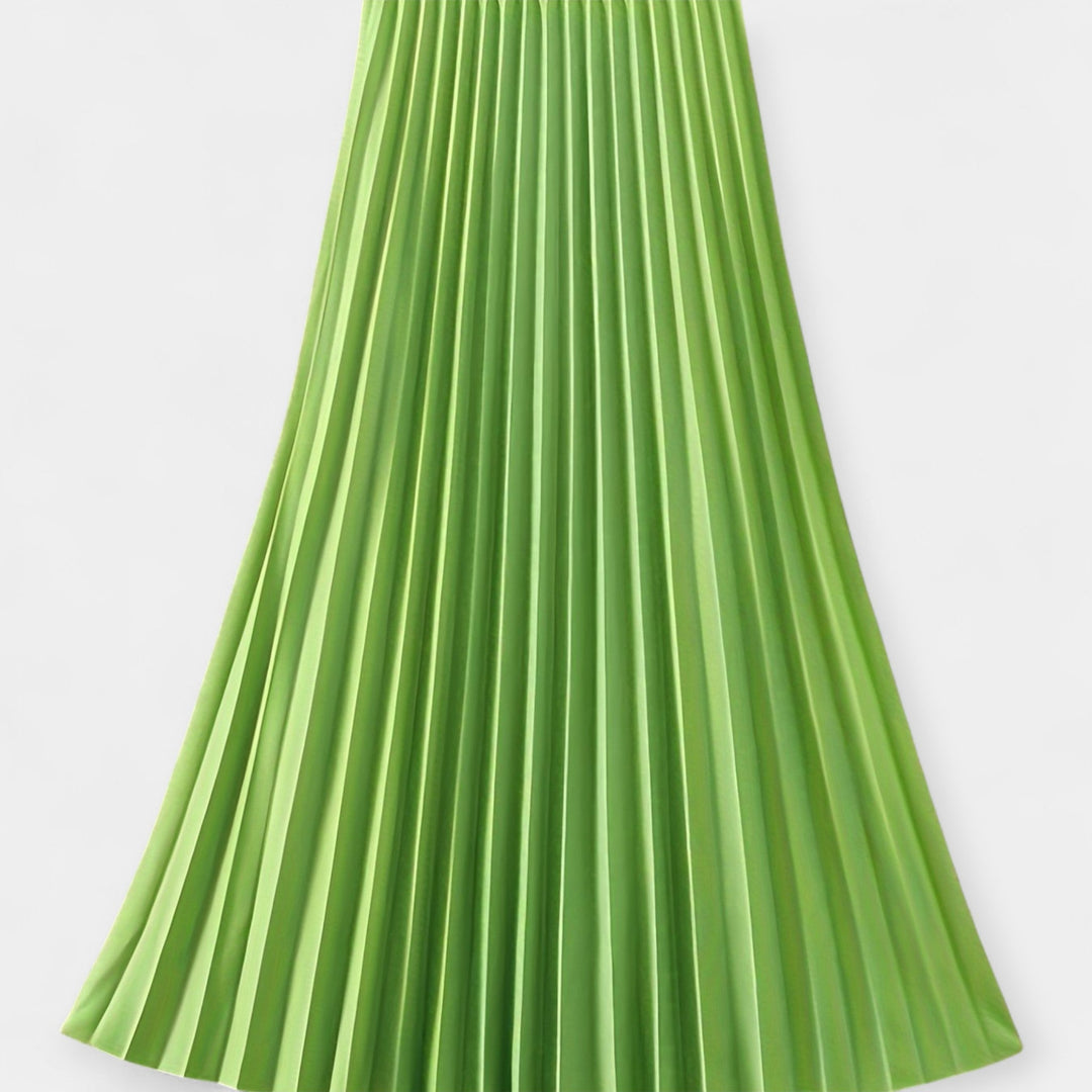 Μακριά πλισέ σατέν φούστα