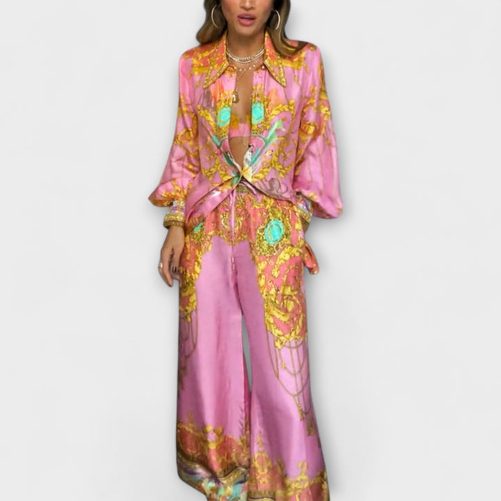 Sage - Σετ Χαλαρού Πουκαμίσου και Παντελονιού με Ελαστική Μέση