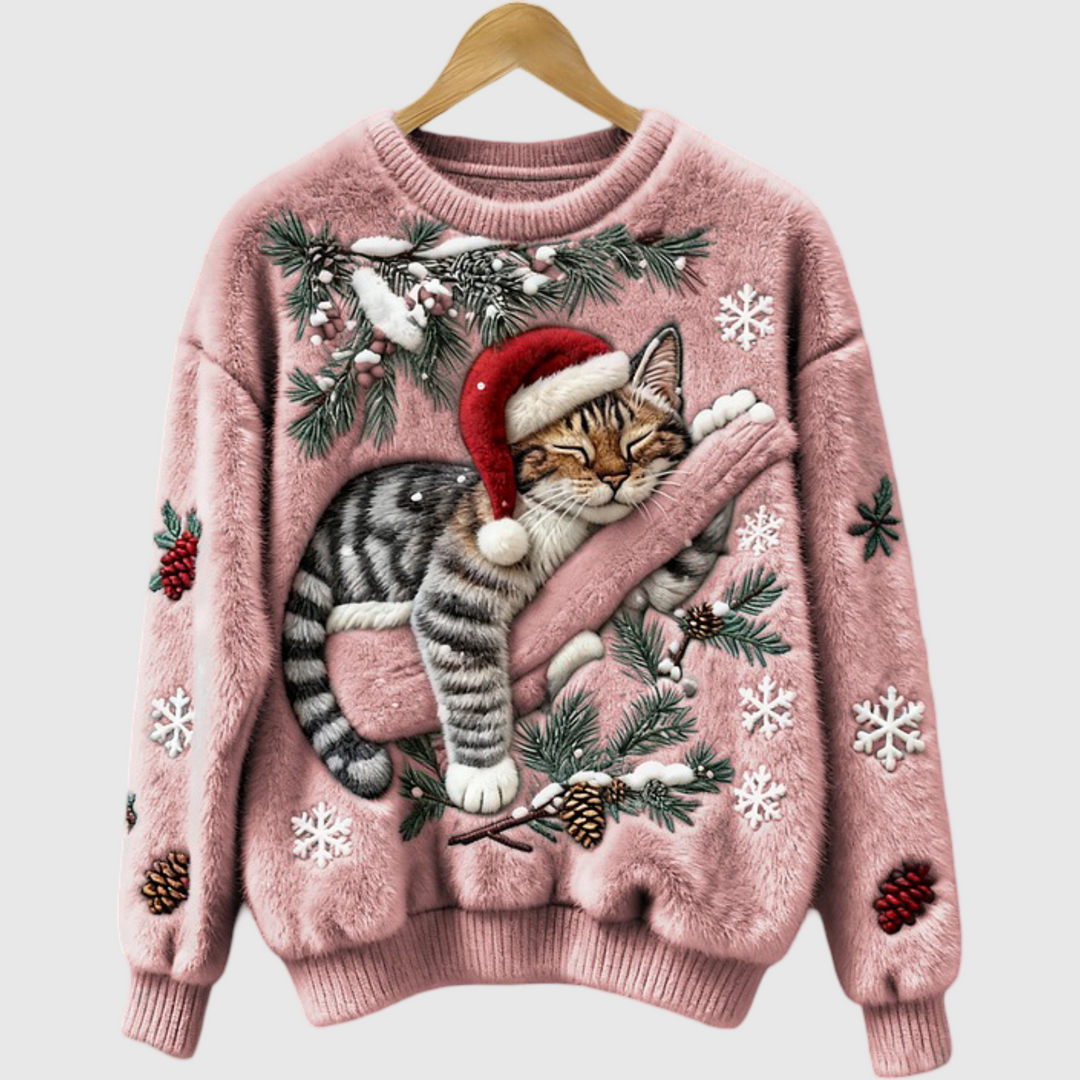 Olivia™ | Μαλακή Μπλούζα με Τεμπέλη Γάτα