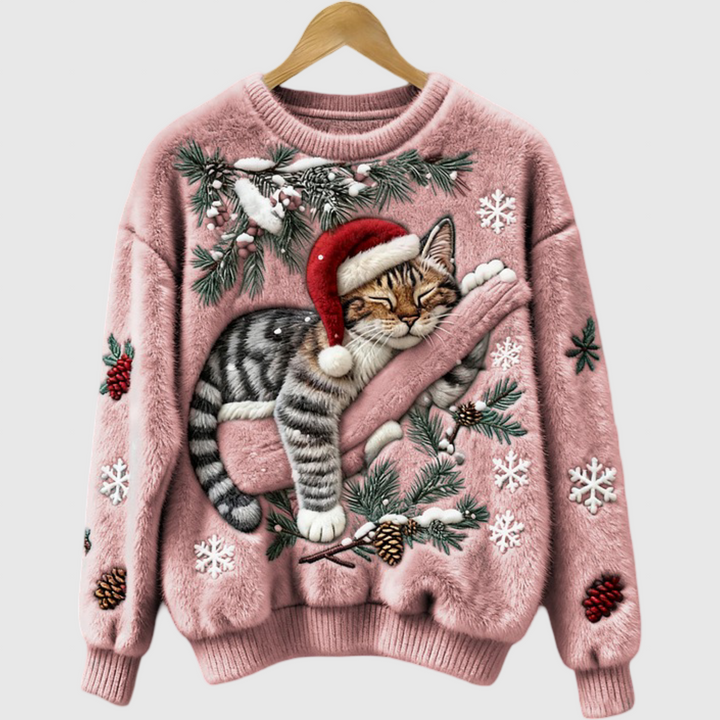 Olivia™ | Μαλακή Μπλούζα με Τεμπέλη Γάτα