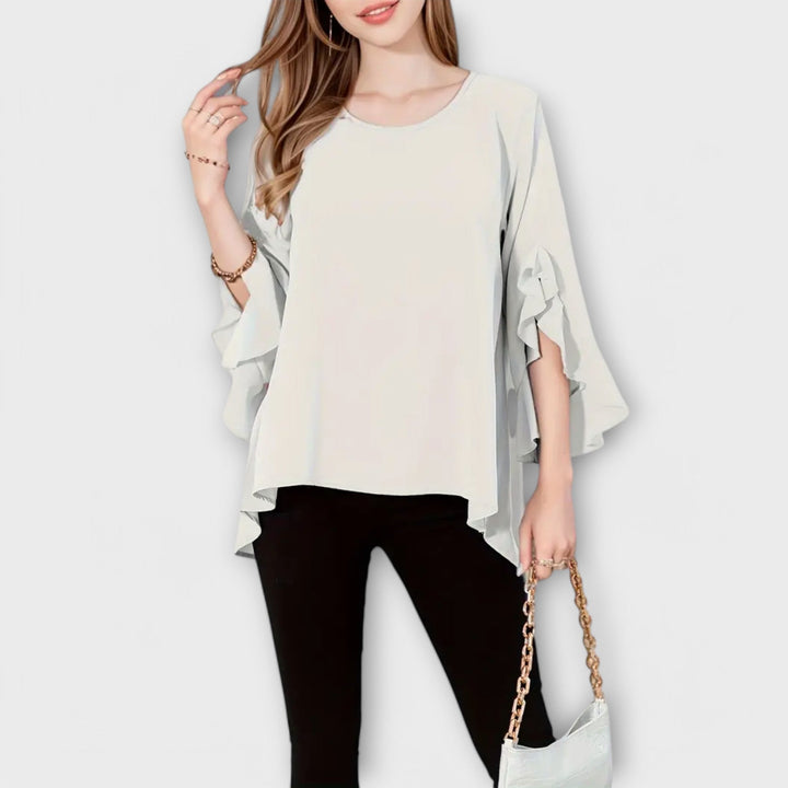 Αρία - Τέλεια ανοιξιάτικη μπλούζα με στρογγυλή λαιμόκοψη