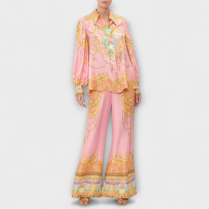 Sage - Σετ Χαλαρού Πουκαμίσου και Παντελονιού με Ελαστική Μέση